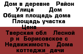 Дом в деревне › Район ­ - › Улица ­ - › Дом ­ - › Общая площадь дома ­ 80 › Площадь участка ­ 27 › Цена ­ 750 000 - Тверская обл., Лесной р-н, Борисовское с. Недвижимость » Дома, коттеджи, дачи продажа   . Тверская обл.